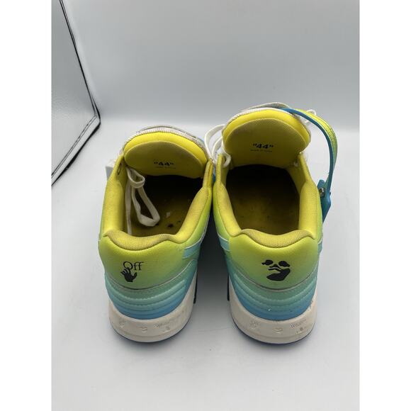 Off-White Out Of Office Men\'s Leather Sneakers Size 44 EU/11 US Blue White Green